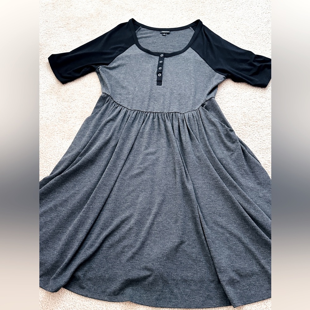 Grey and Black Jersey Style Dress